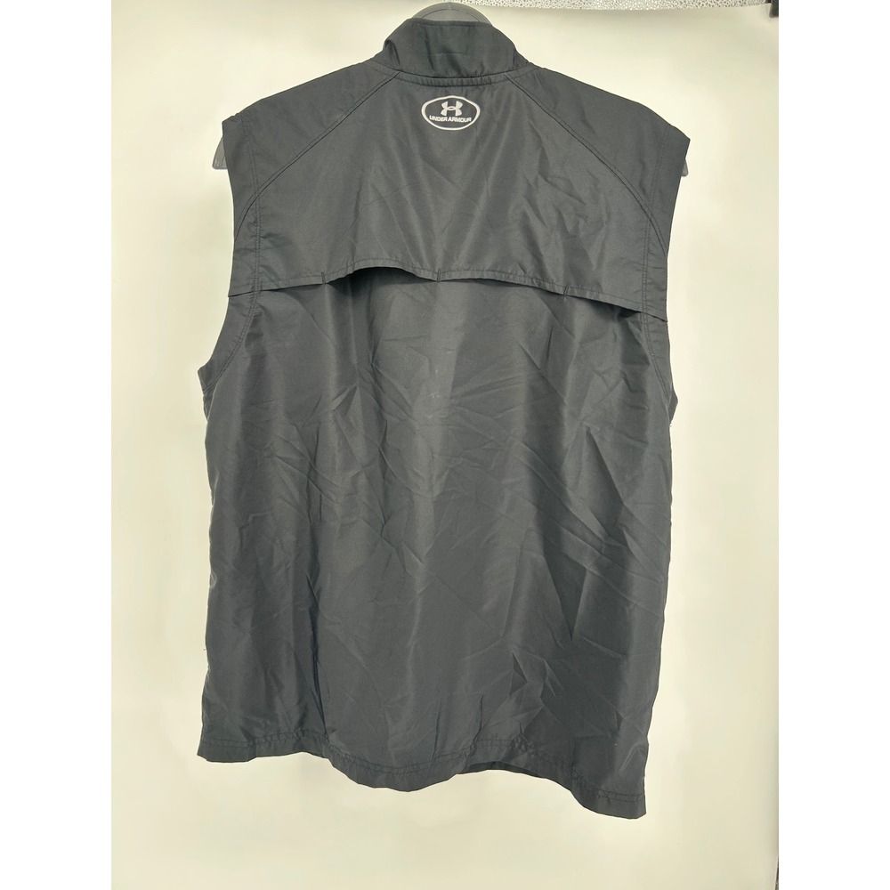 Under Armour Storm1 Mens Running Vest Black Full Zip Reflective Large LG Fitted - Picture 8 of 9